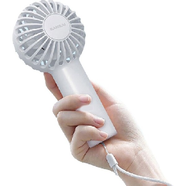 Sansai 3W Mini Portable USB Rechargeable Fan w/ Desk Stand 6x14cm White