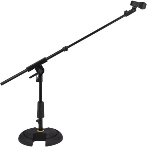 Hercules Low Profile H Base Short Boom Telescopic Microphone Stand Black