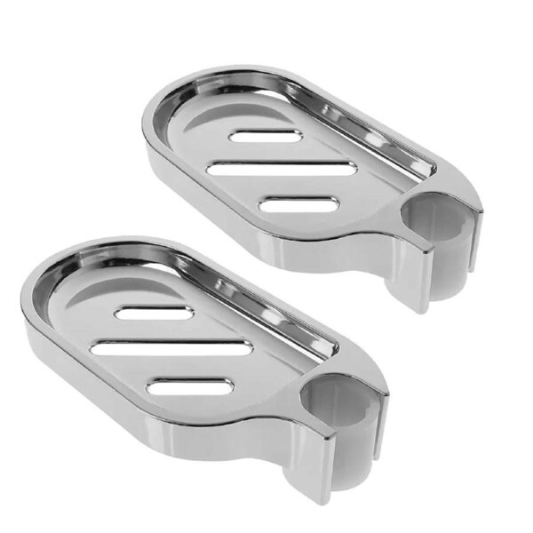 Adjustable Rail Slide Bathroom Bath Shower Soap Dishes Holder For 25mm Hole - 2x
