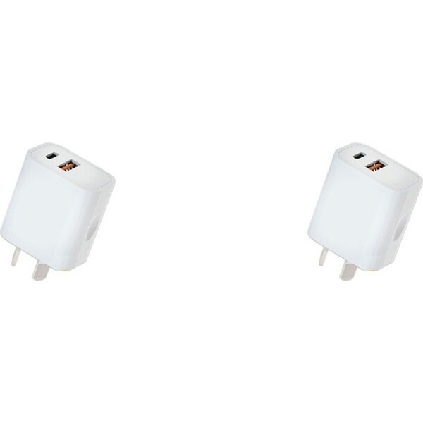 2x Sansai 20W USB A & C Compact Wall Quick Charger Plug Travel Adapter Assorted
