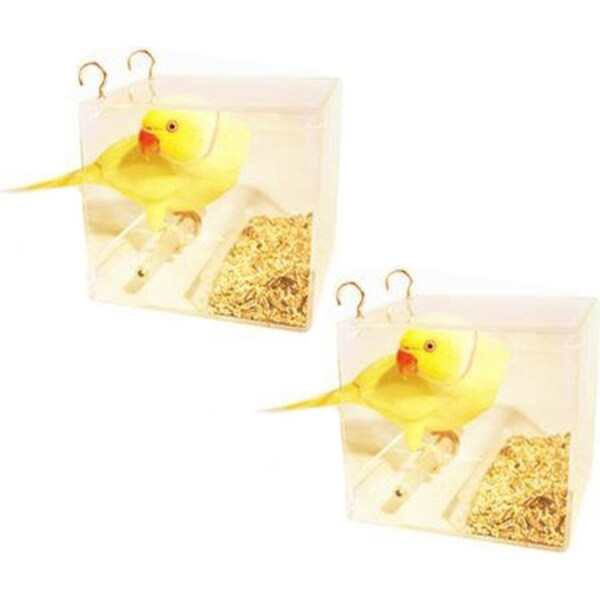 2x SeedMate Home Garden/Outdoor Acrylic Hanging Bird/Animal Feeder Small Clear