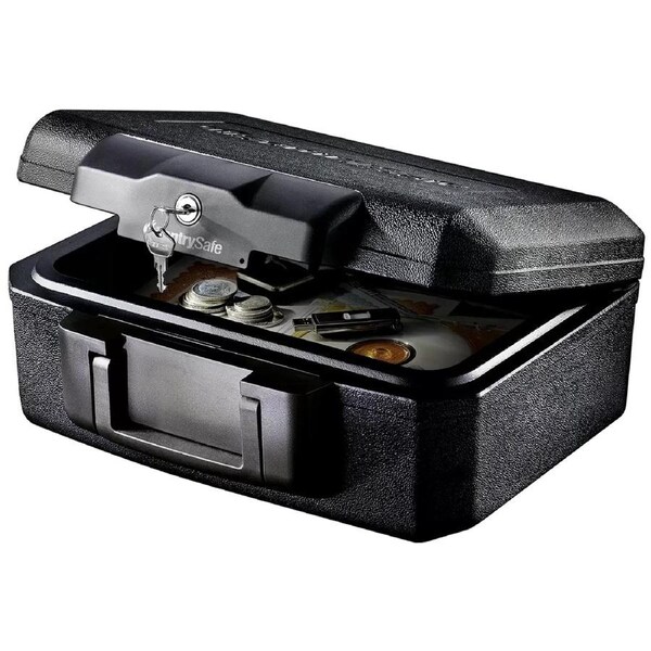 Sentry Fire Proof Lock Box Safe Chest Valuables Protection Portable With Key