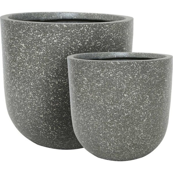 2pc Belle Dessa SML Terrazzo Flower Pot/Planter Home Display Decor Light GRY