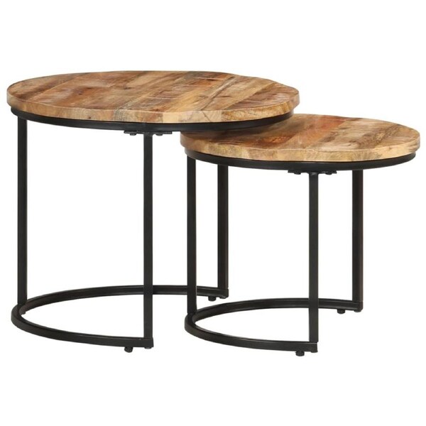 Nesting Tables 2 pcs Solid Wood Mango vidaXL