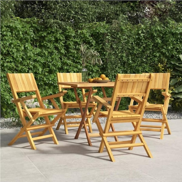 Folding Garden Chairs 4 pcs 55x61x90 cm Solid Wood Teak vidaXL