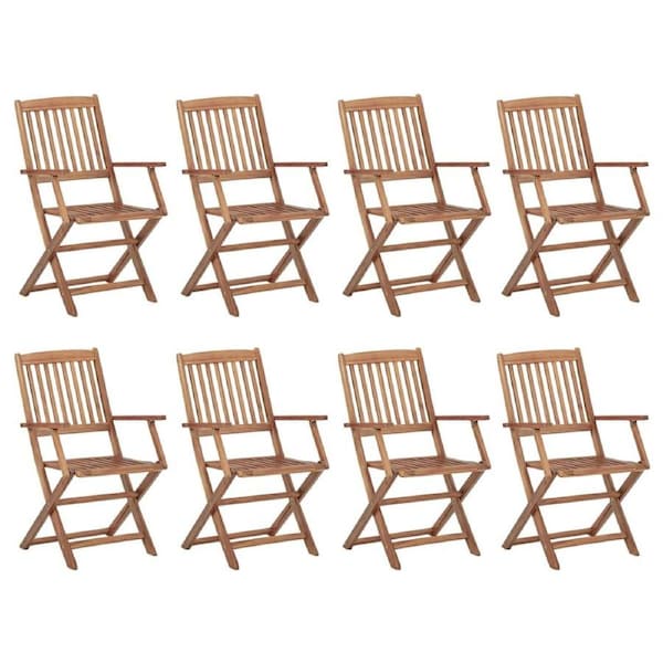 Folding Outdoor Chairs 8 pcs Solid Wood Acacia vidaXL
