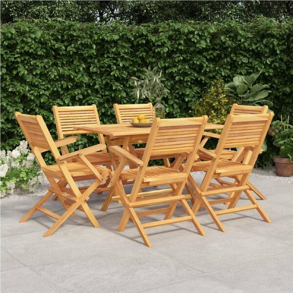 7 Piece Garden Dining Set Solid Wood Teak vidaXL