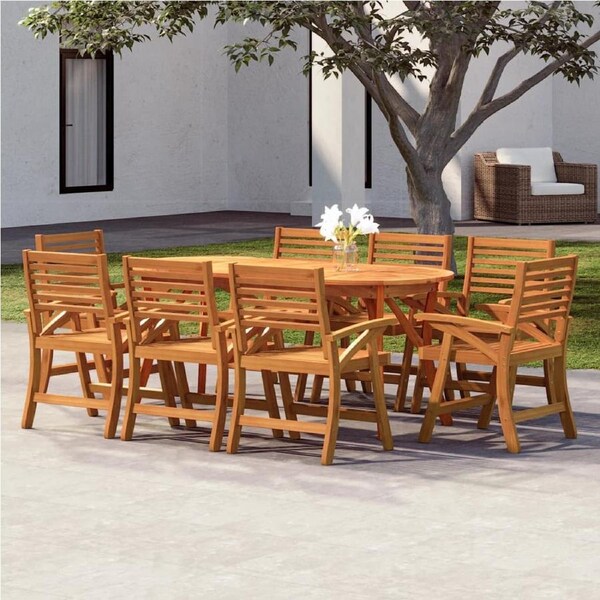 9 Piece Garden Dining Set Solid Wood Acacia vidaXL