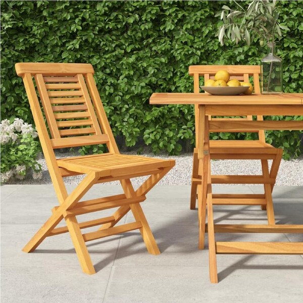 Folding Garden Chairs 2 pcs 47x63x90 cm Solid Wood Teak vidaXL