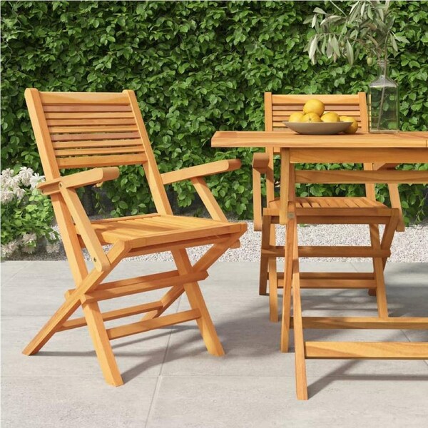 Folding Garden Chairs 2 pcs 55x62x90 cm Solid Wood Teak vidaXL