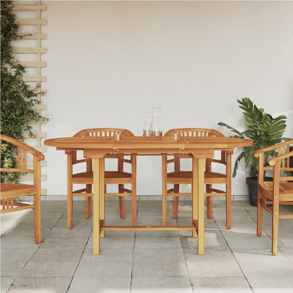 Extending Garden Table 110-160x80x75 cm Solid Wood Teak vidaXL