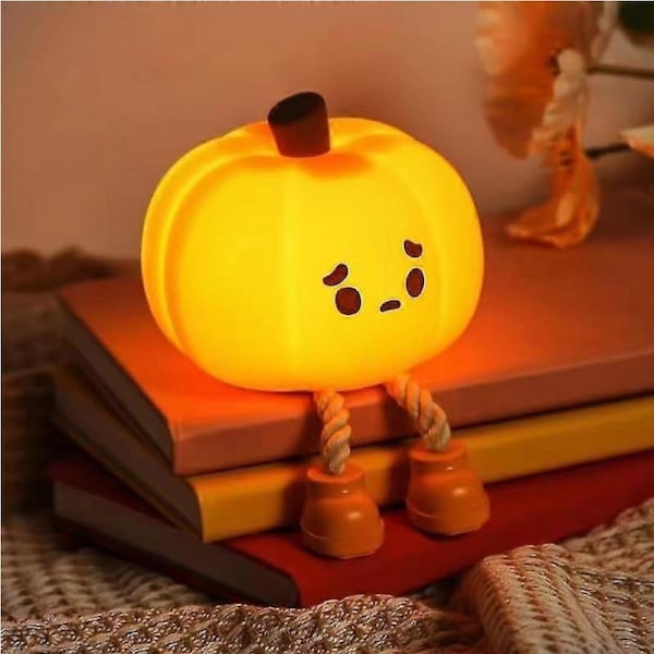 JOYBUY Pumpkin Night Light - Cute Led Pumpkin Lantern,children's Silicone Dimmable Toddler Night Light,rechargeable Bedside Faucet Light,desk Decor And Gifts