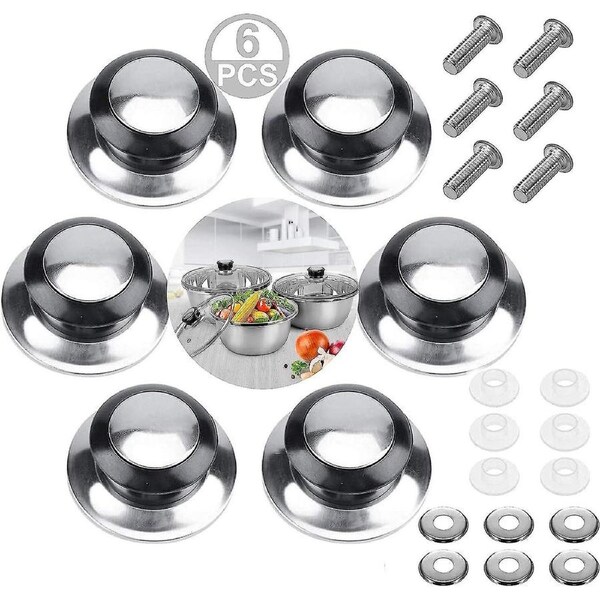 Replacement Pot Handle Pot Lid Handle 6 Pcs Pot Lid Knob Pot Lid Cookware Pot Lid Knob Stainless Steel With Screws For Home Kitchen Restaurant