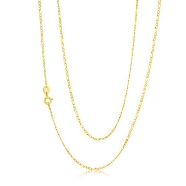 9ct Figaro 3:1 Yellow Gold 50cm 40Gauge Chain