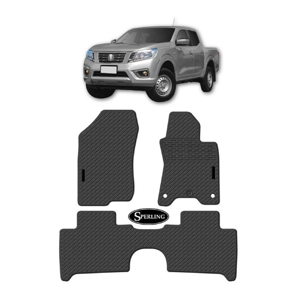 For Nissan Navara (NP300 D23) Dual 2015-On Custom Car Floor Mats Rubber Black