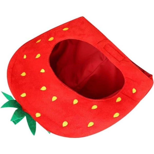 Adorable Plush Strawberry Hat Costume Headgear for Pets and Fun Photo Props