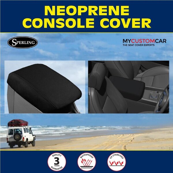 For Mitsubishi Triton MV 2023-On Neoprene Console Lid Cover Armrest Cover Black