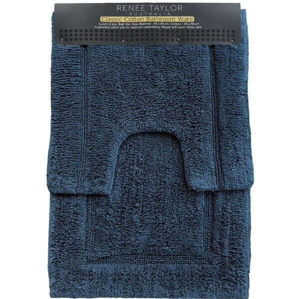 Renee Taylor 2 Piece 2200 GSM Tufted Soft Cotton Bath Mat set Mirage