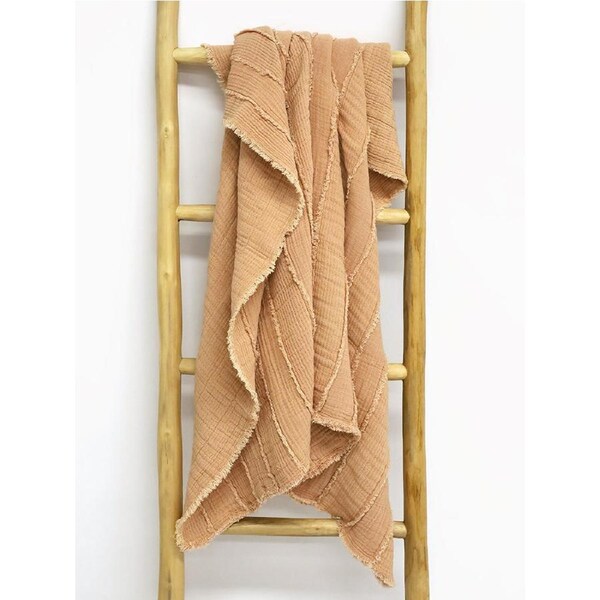 Luxurious Coogee Cotton Throw Blanket Dusty Pink