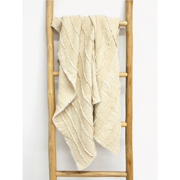 Luxurious Coogee cotton throw blanket white