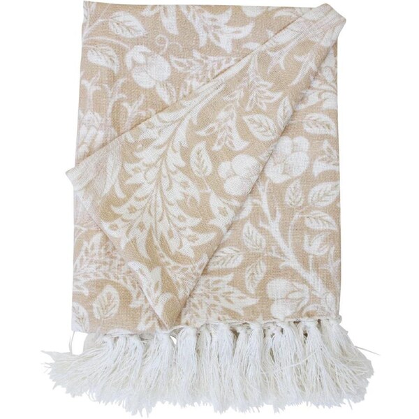 Floral Cotton Throw blanket artichoke