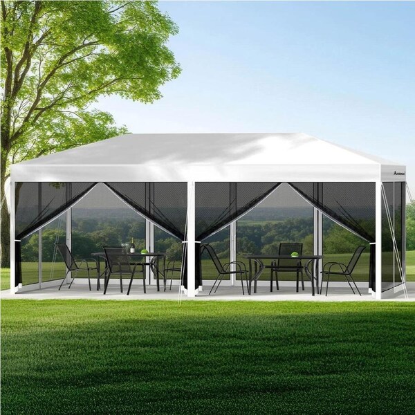 3x6m Gazebo ALFORDSON Outdoor Tent Mesh Wall White