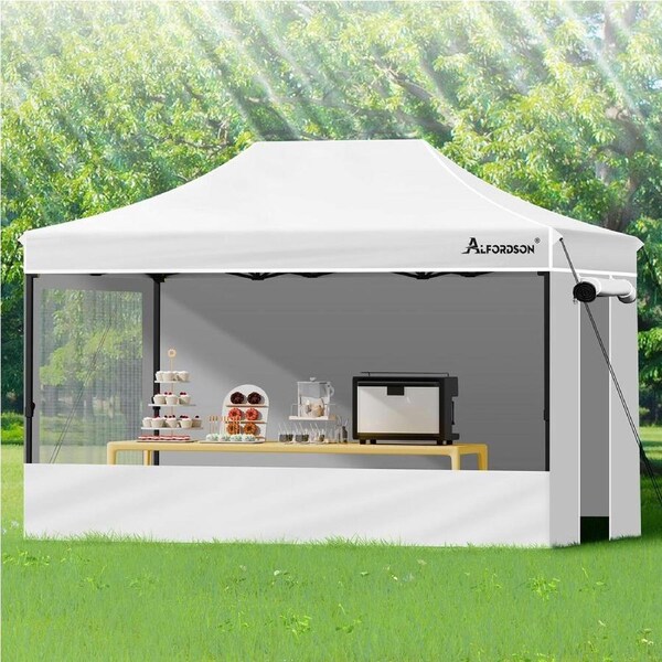 3x4.5m Gazebo ALFORDSON Pop Up Marquee Side Wall White