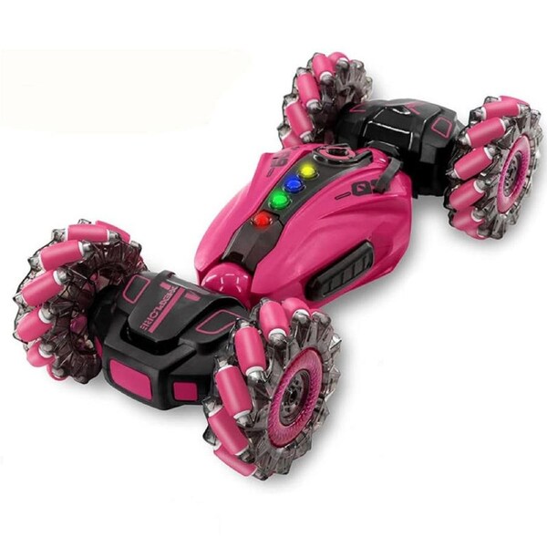 Catzon RC Stunt Car 2.4GHz Remote Control Gesture Sensor Toy Cars 360 Rotation with Cool Lights Spray Music Red