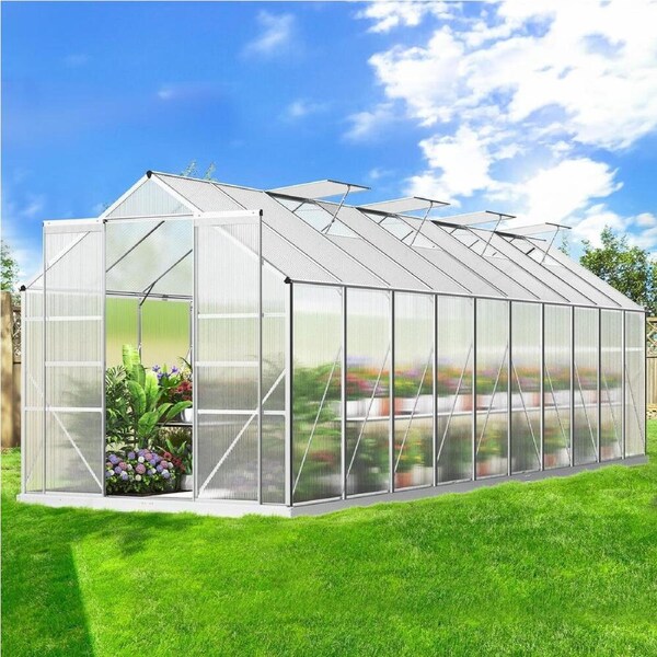 2.4x6.3x2.1M ALFORDSON Greenhouse Aluminium Polycarbonate Garden Storage Shed