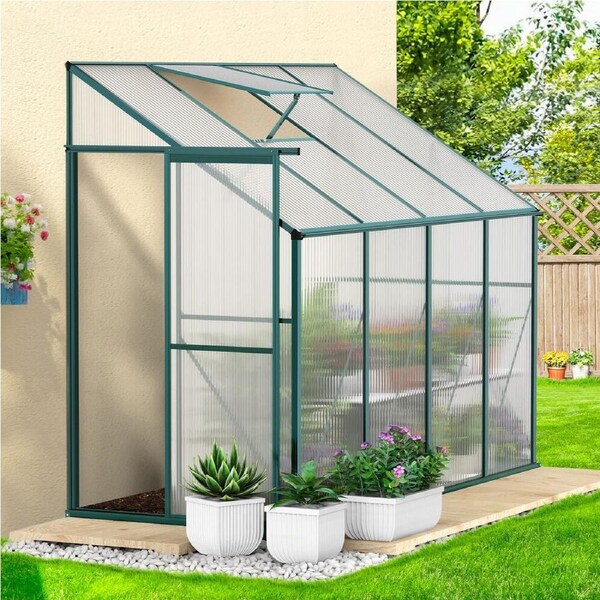 1.27x2.52x2.13M ALFORDSON Greenhouse Aluminium Polycarbonate Garden Storage Shed