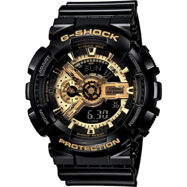 Casio G-Shock Analogue/Digital Mens Black/Gold Watch GA110GB-1A GA-110GB-1ADR