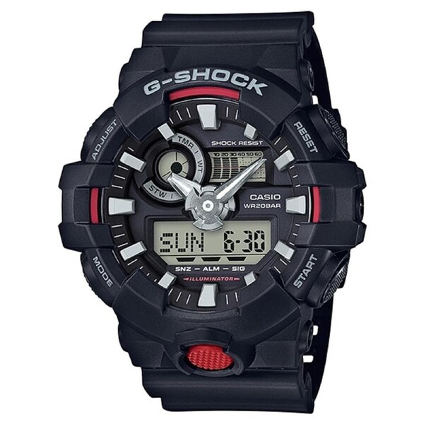 Casio G-Shock Black / Red Analogue/Digital Mens Watch GA700-1A GA-700-1ADR