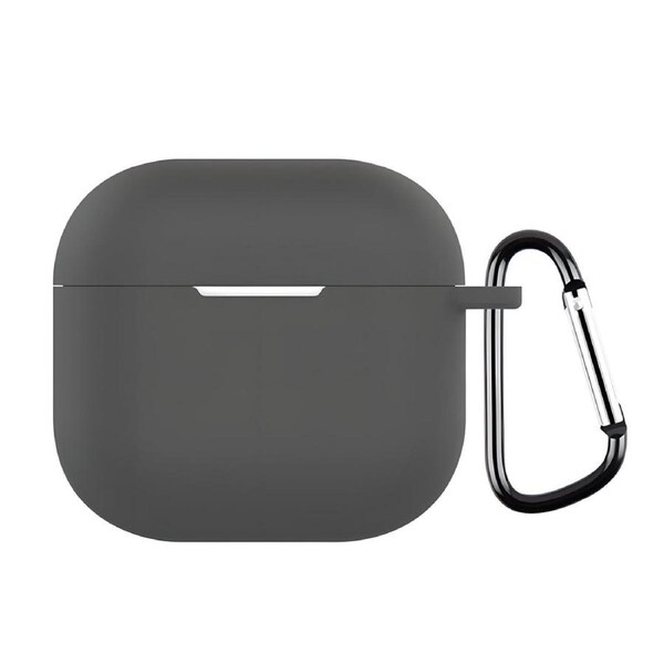 For AirPods 4 Silicone Earphone Protective Case with Hook, Galaxy Grey