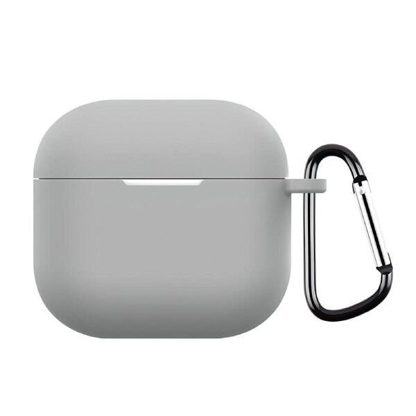 For AirPods 4 Silicone Earphone Protective Case with Hook, Grey