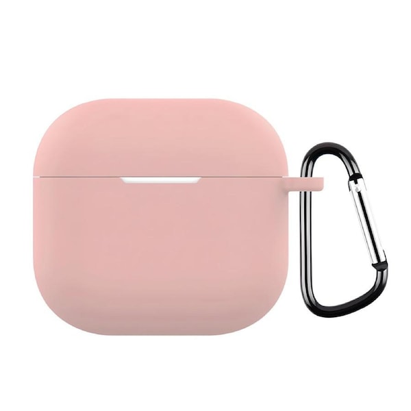 For AirPods 4 Silicone Earphone Protective Case with Hook, Pink