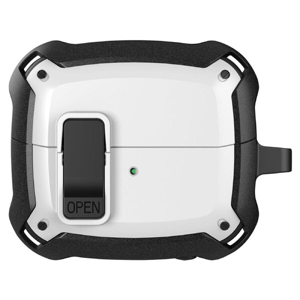 For Samsung Galaxy Buds 3 Pro Case, Switch & Hook Protective Armour Cover, Black White