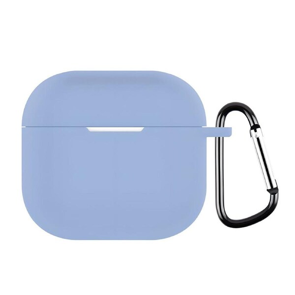 For AirPods 4 Silicone Earphone Protective Case with Hook, Sky Blue