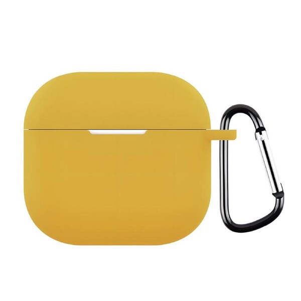 For AirPods 4 Silicone Earphone Protective Case with Hook, Yellow