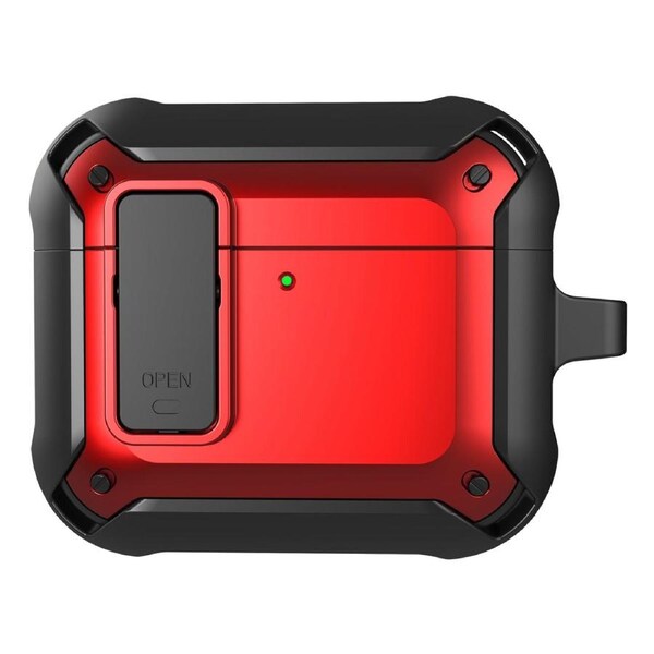 For AirPods 4 Bumblebee Bluetooth Earphone Silicone Protective Case, Black Red
