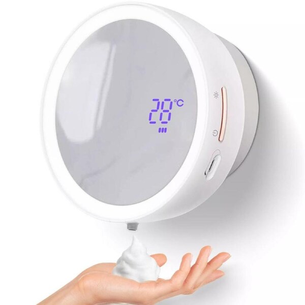 Automatic Waterproof Soap Dispenser Foam 285ml Wall Mounted with LED Mirror