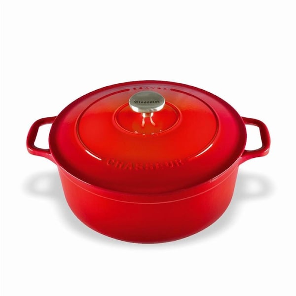 Chasseur Round French Oven 24cm/4L - Cast Iron - Inferno Red