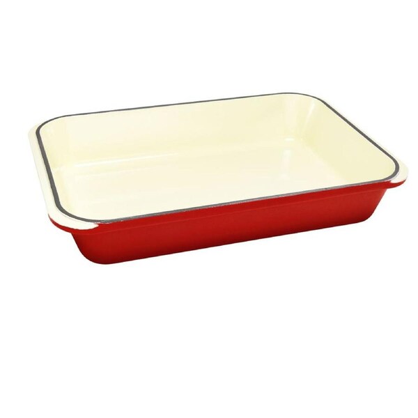 Chasseur Rectangular Roasting Pan 40 x 26cm - Cast Iron - Inferno Red