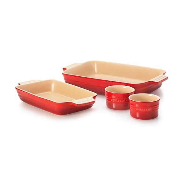 Chasseur 4 Piece Baking Set - Stoneware - Red