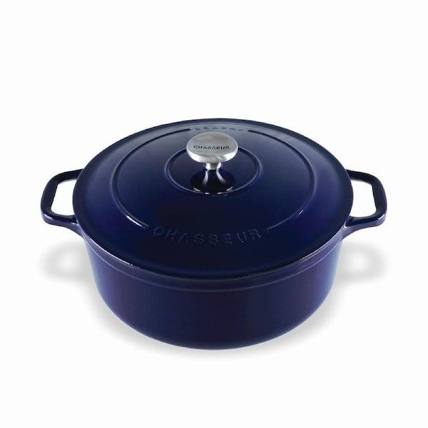 Chasseur Round French Oven 24cm/4L - Cast Iron - French Blue