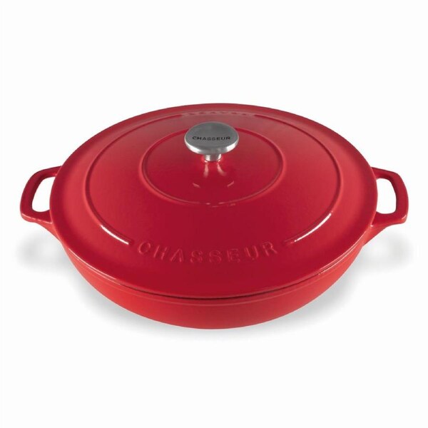 Chasseur Round Casserole 30cm/2.5L - Cast Iron - Federation Red