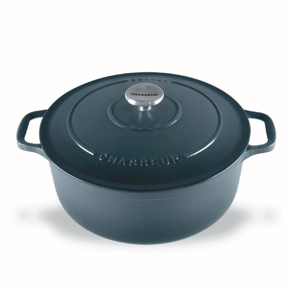 Chasseur Round French Oven 24cm/4L - Cast Iron - Liquorice Blue