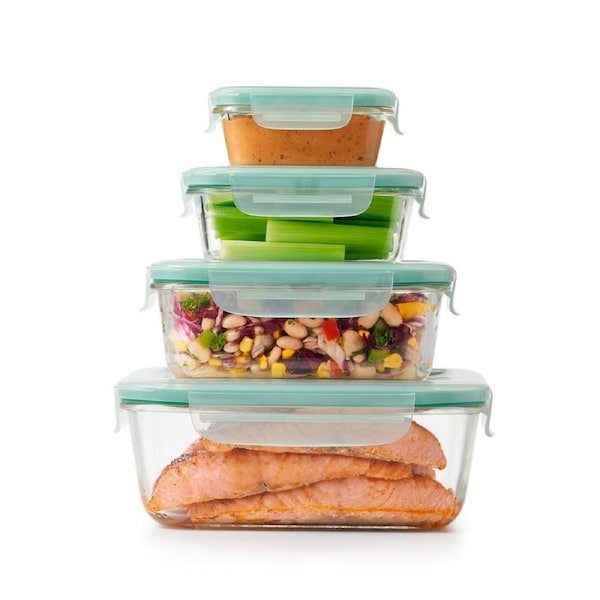 OXO 4-Piece Smart Seal Glass Rectangular Container Set