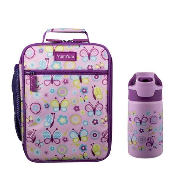 Avanti Yum Yum Kids Insulated Lunch Bag & Autospout Insulated Bottle - Butterflies