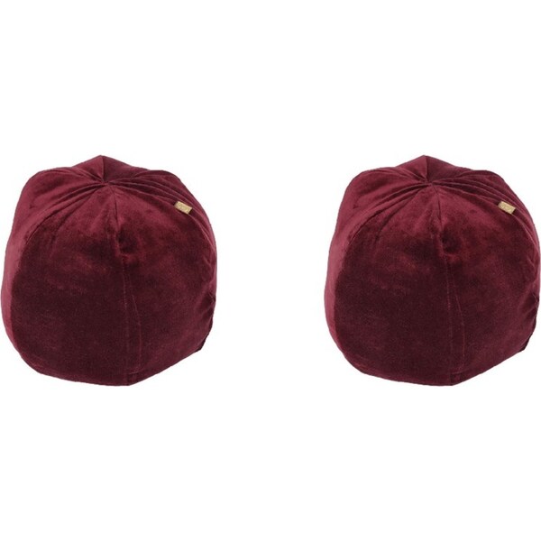 2x Belle Velvet Ruby Red Ballroom Cushion Seat Cover Round 30cm