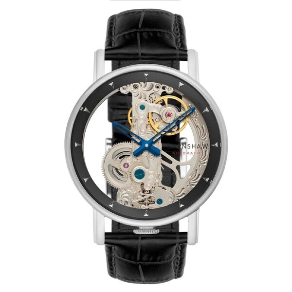 Earnshaw Black Leather Men's Automatic Watch - ES-8225-01